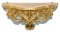 LIGUORO SHOP Regal im venezianischen Barock-Stil, Konsole, künstlich, Vintage, Shabby Chic, 38,5 x 20 x 15,5 cm (Gold)