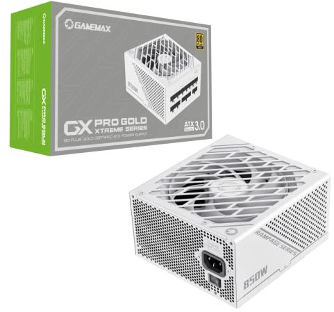 GameMax GX-850 Pro Modular 80 Plus Gold ATX3.0 PCIe 5.0 Power Supply With 13.5cm FDB Fan | White