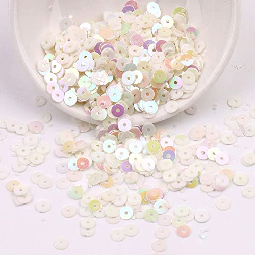 Duories 4000 Pailletten 4 mm Durchmesser,Stickerei Pailletten,Pailletten Basteln Set,Pailetten Kit Paietten Pailletten Basteln Lose Pailletten,für DIY Kunsthandwerk Herstellung,Beige