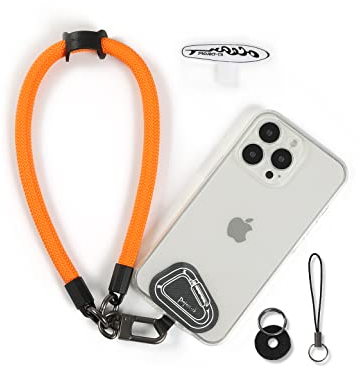 project-cb Hand Wrist Phone Strap,Phone Lanyard Patch ×2,Cell Phone Case Holder,Wristlet Strap for Key,AirPods,Camera (Orange, 12inch)