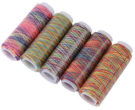 5 Stück Mehrfarbiger Farbverlauf, Sashiko-Garn Bunt Fil A Coudre Nähen Quilten Stickgarn Spulen Bekleidungszubehör