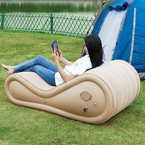 NOWLIN Automatic Inflatable Sofa Bed Portable Folding Built-in Pump Recliner Home Automatic Inflatable Bed Chair Suitable for Hiking and Picnic