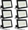 Jefedana Lot de 6 spots LED d'extérieur 150 W Blanc froid 6500 K 15000 lm Projecteur extérieur ultra lumineux IP66 Étanche pour arrière-cour, garage, couloir, jardin ck-03