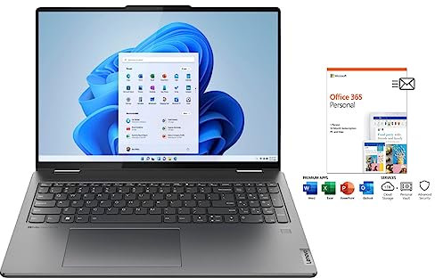 Lenovo Yoga 7i 16'' WUXGA 2 in 1 Touchscreen Laptop | Processore Intel Core i7-1335U Iris Xe | 16 GB RAM DDR5 | SSD da 512 GB | Retroilluminato | Impronte digitali Windows 11 Home Bundle con Office
