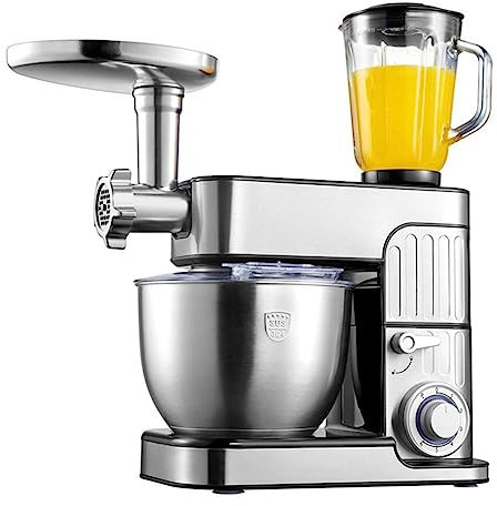 Küchenmaschine Rührmaschine Mit Edelstahlschüssel Teigmaschine Teigknetmaschine Rührmaschine Rührgerät Mit Teighaken, Schneebesen K-Beater Optionales Zubehör Für Fleischwolf Und Saftpresse 1000W ( Siz