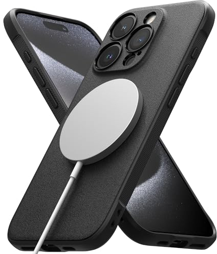 Ringke Onyx [Compatible with MagSafe] Designed for iPhone 15 Pro Case, Slim Anti-Fingerprint Non-Slip Protective Phone Cover with Precisely Designed Camera Cutouts - Magnetic Black