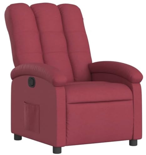 vidaXL Relaxsessel, Sessel mit Liegefunktion, Fernsehsessel Verstellbare Rückenlehne, Liegesessel Ruhesessel Polstersessel, Weinrot Stoff
