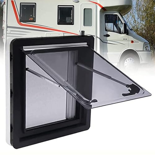 Wohnwagen Fenster Wohnmobilfenster,Ausstellfenster Klappfenster Externes Push Fenster,Camper Caravan Seitenfenster mit Markise und Screens,FüR Wohnmobile,AnhäNger,70° Öffnungswinkel,800mm*500mm