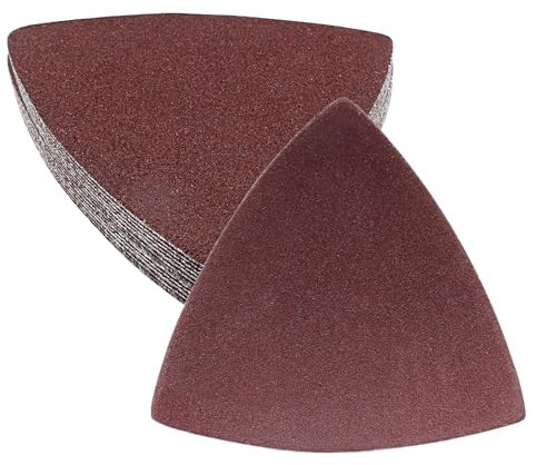 Cionyce Lot de 100 patins de ponçage triangulaires grain 180 pour ponceuse de détail, papier de verre, 80 mm, papier abrasif auto-agrippant