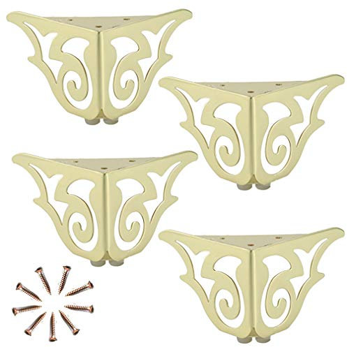 ETomey Tischbein, Möbelbeine, 4er-Set, Höhe 80 mm, for Sofas im Landhausstil, Couchtische, Schränke, Gold (Farbe: Gold) (Color : Golden)