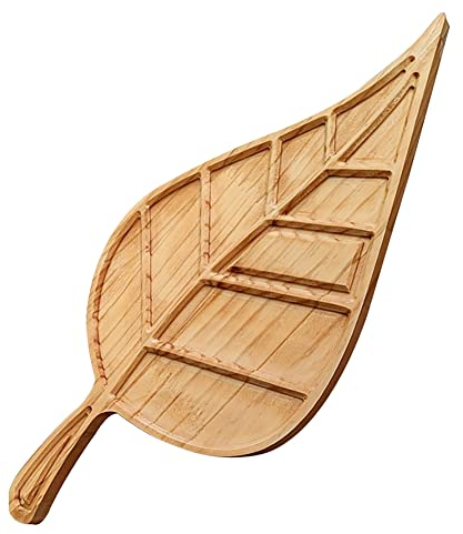 Joselin 1 PCS A Forma di Foglia Tagliere per Salumi Piatto per Formaggi in Legno per Feste per Ornamento da Aperitivo