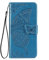 HAOYE Coque pour Motorola Moto G24 Etui, Magnétique Cuir PU/TPU Protection Antichoc Flip Cover Case, Papillon Housse avec Carte Fentes/Stand Fonction. Bleu