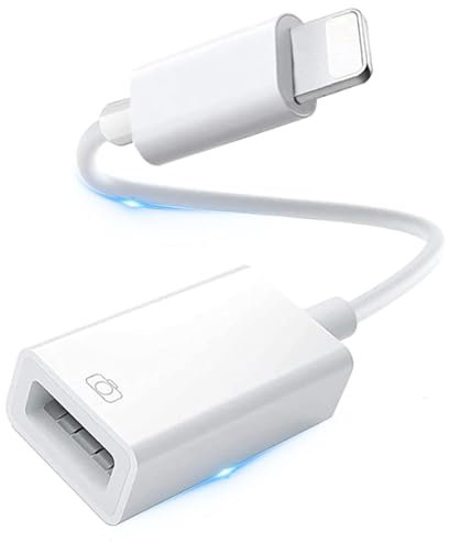 JANEMO for iPhone to USB Camera OTG Adapter with Lightning, USB 3.0 OTG Cable Adapter,USB Female Adapter Support Connect Card Reader,Keyboard,Mouse,USB Flash Drive,Game Controller