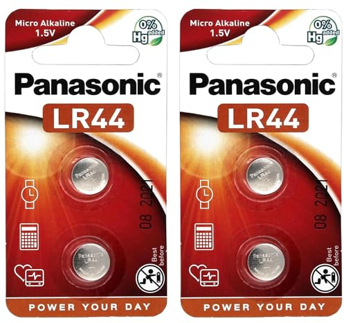 PANASONIC 2 Packungen mit 2 Batterien LR44 Micro Alkaline – 1,5 V