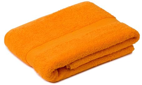 liebling Badetuch, 100% hochwertige Baumwolle, Serie Miami, 100 x 150 cm, waschbar & trocknergeeignet, Farbe: orange