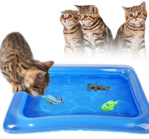 2024 Pet Water Sensory Play Mat - Interactive Fish Toy for Cats, Cooling Mat, Indoor Use