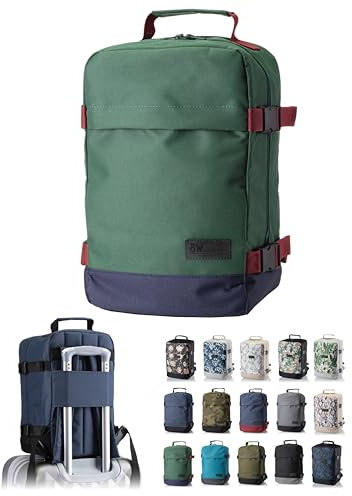 Handgepäck Rucksack für Ryanair Eurowings 40x20x25 40x30x20 [Handgepäckrucksack] Flugzeug Reisetasche Boardgepäck Bordcase Reiserucksack Kabinenkoffer Weekender (grün-blau, 40x30x20 24L)