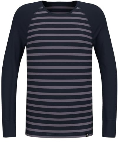 Odlo Thermounterwäsche Kinder Active Warm Stripes I Sportunterwäsche Mädchen Jungen I Langarm Thermoshirt