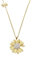 QLEUIFT 1 pcs Halskette Daisy mit Gänseblümchen Anhänger I 925 Sterling Silber vergoldet I Antiallergen & Nickelfrei (Daisy Halskette Gold)