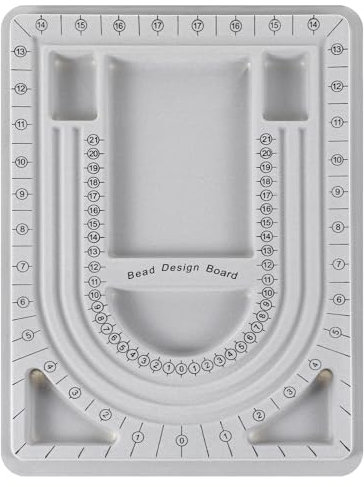 Thinp Bead Board,Bead Tray for Jewelry Making Bead Design Board Bead Boards for Jewelry Making Grey Flocked Necklace Maker Bracelet Making Trays Bracelet Bead Board for Jewelry DIY Design Measurement