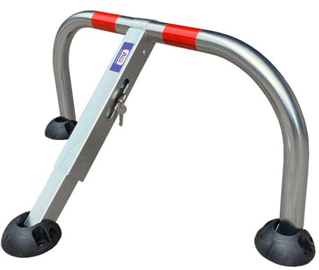 ADO - Barrera para aparcamiento abatible manual con cerradura Ossa y tres puntos de anchaje, barreras para parking para reservar su plaza de aparcamiento (1- Barrera)