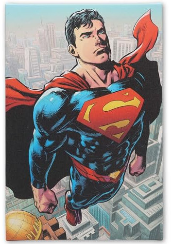 Open Road Brands DC Comics Superman Flying Gallery Leinwand-Wanddekoration – Superman-Wandkunst für Männerhöhle oder Filmzimmer