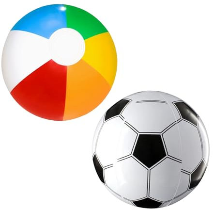 Xianshi Lot De 2 Ballon Gonflable Piscine,Ballon De Plage Gonflable 30 Cm,Ballon Piscine,Ballons De Plage Gonflable,Gonflables pour Enfants,Les Fêtes,Football Party