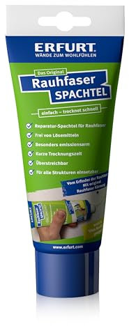 ERFURT Rauhfaser-Spachtel Tapetenspachtel 330g, Weiß Trocknend, für Reparaturen an Rauhfaser-Tapeten Tapetenspachtel