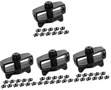 Operitacx 4 Set Connettore Di Serrata Del Filo Recinzione Tenditore Arredamento Esterno Il Filo All'aperto Corda Tenditori A Fune Tenditori in Filo Di Ferro Abs Nero 12 Pezzi * 4