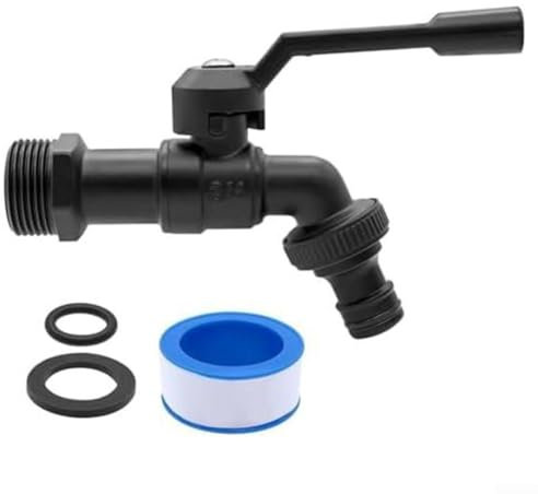 Kugelhahn-Wasserhahn, Garten, schwarzer Wasserhahn, Kugelhahn, Außen-Kupferhahn, 3/4 Zoll, Kupfer-Wasserhahn, Größe 21 x 14 x 8,5 cm, Kugelhahn (3/4 x 3/4 Zoll)