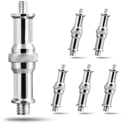 Selens 6 Pcs 1/4 '' to 3/8 '' Metal Male Convertor Threaded Screw Adapter | Standard Spigot Stud for Studio Light Stand, Hotshoe/Coldshoe Adapter,Super Clamp and Flash Holder