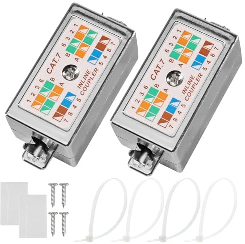 2 Stück Cat6 und Cat7 LSA Verbinder Geschirmt Connection Box, Verbindungsmodul, POE Kabel Verbinder für Verlegekabel Netzwerkkabel Verbindungsstück für Ethernet Kabel CAT.7 Geschirmtes Gehäuse
