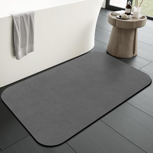 Duschvorleger Rutschfest Waschbar Badematte Badvorleger: Dünn 50 x 80 cm Saugfähig Schnelltrocknend Badezimmerteppich- Schmutzabweisend Badematten für Badezimmer Badewanne Duschraum im Außenbereich