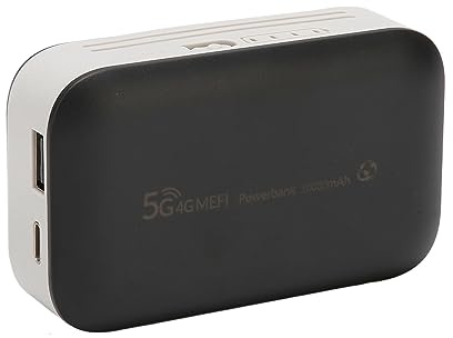 Luocute Router 4G LTE, Modem Router WiFi Portatile con Slot per Scheda SIM, 300 Mbps, 10000 MAh, per Viaggi D'affari in Streaming Live All'aperto