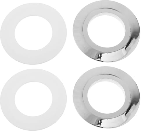 MAGICLULU 2 Ensembles Plaque de Conversion Bouton Chasse d'Eau, Kit Adaptateurs Réservoir Toilettes, Patch Installation Bouton-Poussoir Double, Pièce Réparation WC Universel 38mm, Finition Galvanoplas