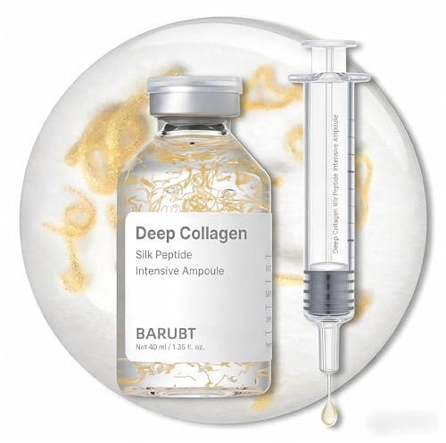 Angel Silk Deep Collagen Silk Peptide Ampoule, Peptide Serum for Face with Soluble Collagen & Peptide Complex, Anti Aging Serum for Women, Hydrating Firming Brightening, Korean Skincare Serum