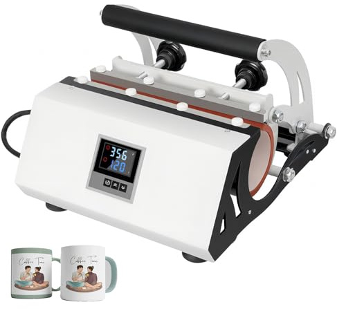 Mug Heat Press Machine, Automatic Rotating Tumbler Press with Touch Screen, Adjustable Temperature & Time, 0-999S Time Adjustable, Thermal Transfer Mug Machine for 11-30Oz Mugs