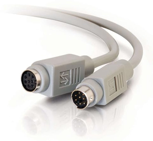 C2G 8-Pin Mini-DIN M/F Serial Extension Cable 1.82m Color Blanco Cable para Video, Teclado y ratón (kvm) - Switch KVM (1,82 m, Color Blanco, MDIN-8M, MDIN-8F)
