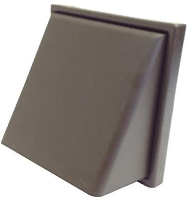 Brown Hooded Extractor Fan Vent Grille Cowl with Back Draught Shutter 4 100mm