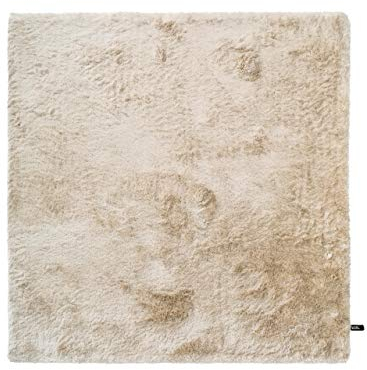 benuta Hochflorteppich Whisper Beige 200 x 200 cm - Kuschelig Weicher Teppich für Schlaf- und Wohnzimmer - Pflegeleicht - Fußbodenheizung Geeignet