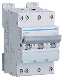 disjoncteur hager - 3 pôles + neutre - 10a - 6ka - courbe c - vis / vis
