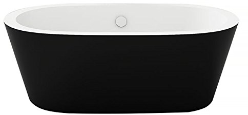 Jet-Line | Design Badewanne Maggiore | freistehend | ovale | Standbadewanne | schwarz | Jet-Line | hochwertiges Acryl | moderne Optik | schwarz - weiß