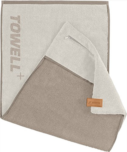 STRYVE Towell Plus V2 + Sporthandtuch mit Tasche und Magnetclip, in 7 Farben Die Höhle der Löwen (Merino Weiß) Gym Handtuch Towell+
