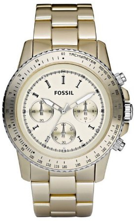 Fossil Damen-Uhren Chronograph Sport Aluminium Champagner CH2708