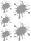 Samunshi® Farbklecks Aufkleber Klecks Sticker 5er Set 2x8x9cm,3x5x6cm grau