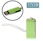 Rotación USB 32 GB llavero de metal material verde