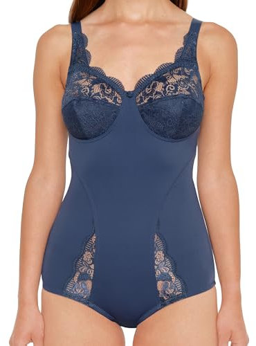 SUSA Damen Body ohne Bügel - Latina 6538 - Bequeme Shapewear Mieder für Frauen - Figurschmeichelndes Design - Ideal für Alltag & besondere Anlässe - Marine, 95B