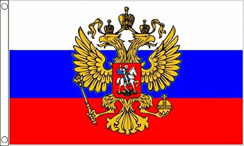 3Ft x 2Ft Flag Russland (Wappen) klein Flagge