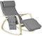 SoBuy FST18-DG Schaukelstuhl mit Tasche 5-Fach verstellbares Fußteil Schwingsessel Relaxsessel Belastbarkeit 150kg Birkenholz dunkelgrau