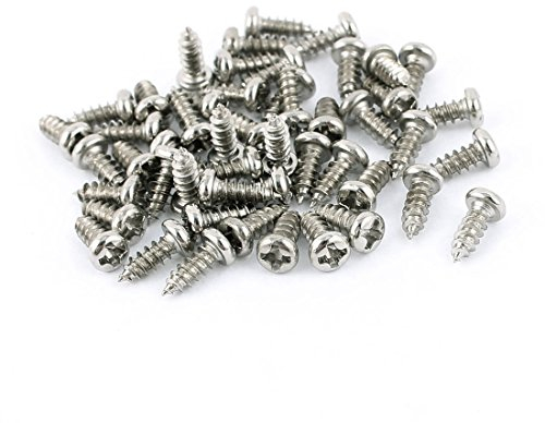 sourcing map 50pcs M3 x 8mm Stainless Steel Cross pan Head Self Tapping Screws Bolts